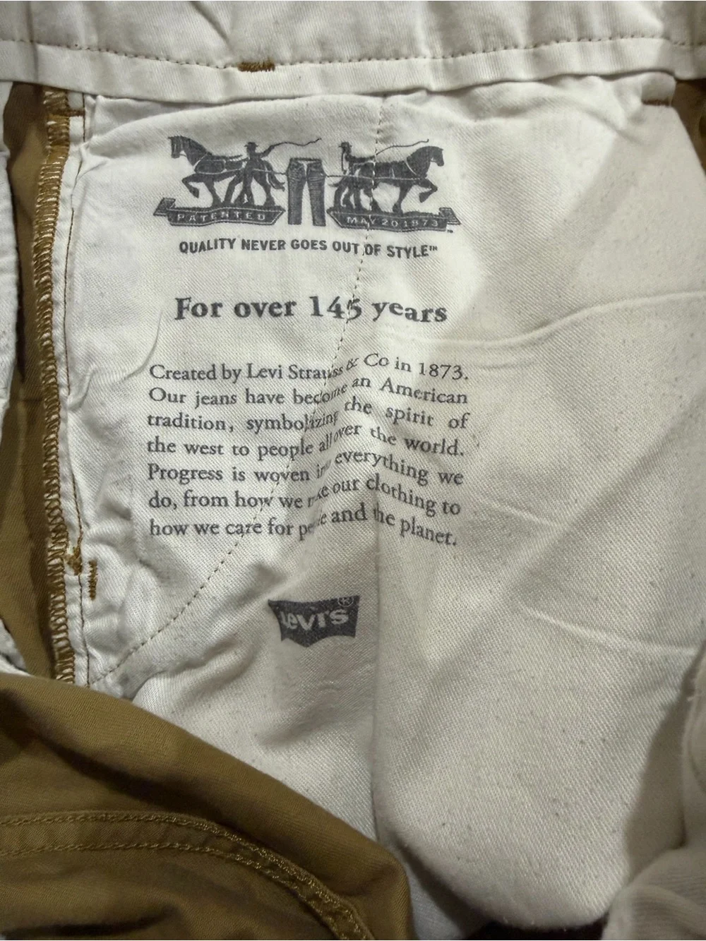 Levi’s Regular Taper Chino Pants Men’s 38x28 British Khaki Stretch